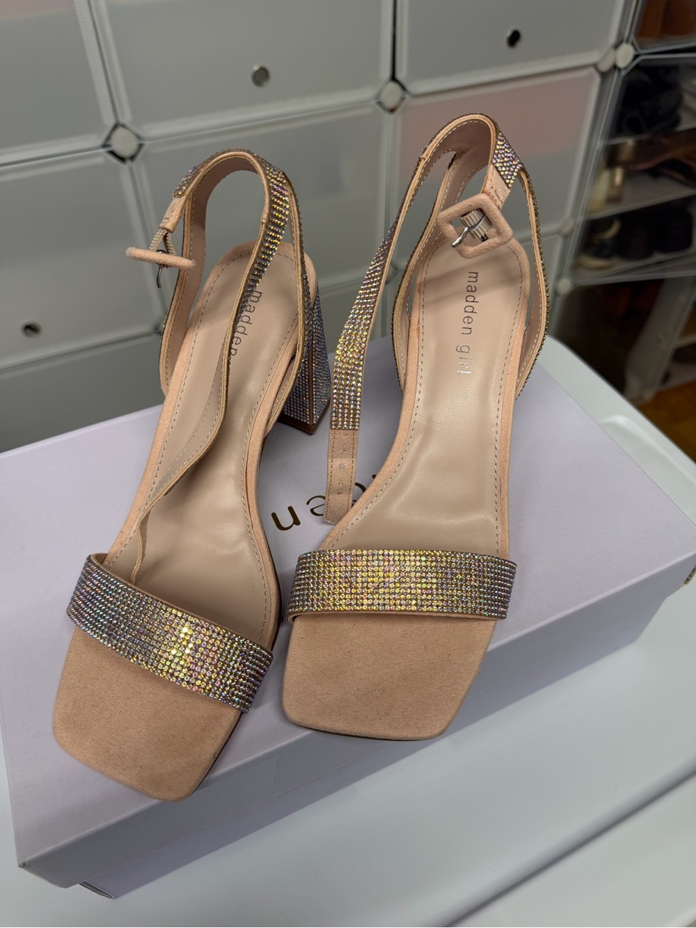 Madden Girl Rhinestone Block Heels - Picture 2 of 6